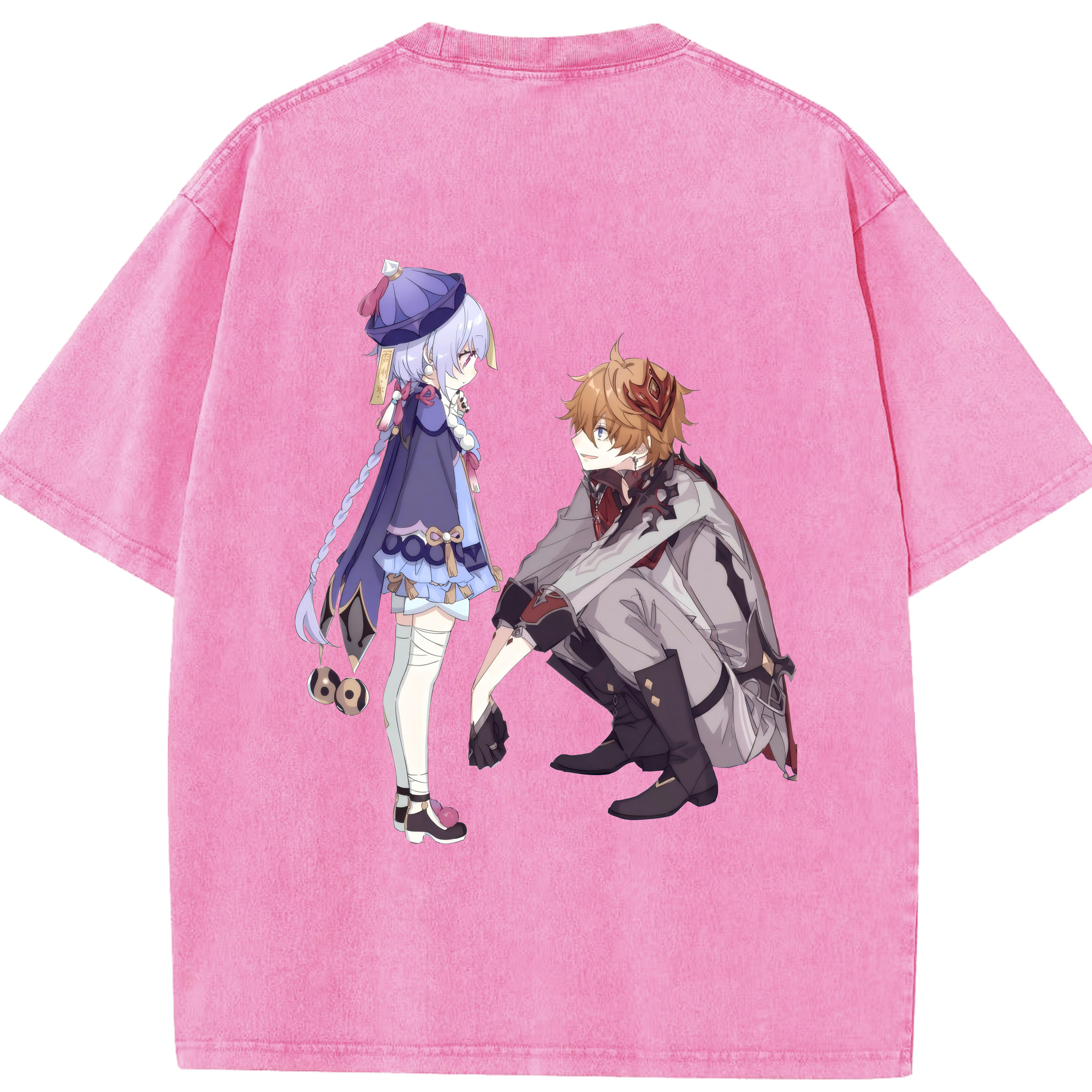 げんし神 七七 なな  genshin Nana 綿100% ヴィンテージ風 半袖Tシャツ（背面プリント）